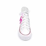 White Silicone Shoelace with Pink tips - Image 4