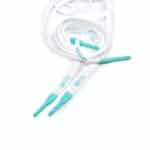 White Silicone Shoelace with Sky Blue tips - Image 3