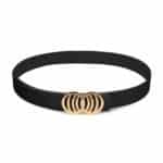 Black Infinity Silicone belt with golden buckle