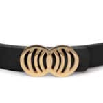 Black Infinity Silicone belt with golden buckle - Image 2