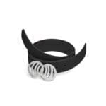 Black Infinity Silicone belt with silver buckle - Image 3