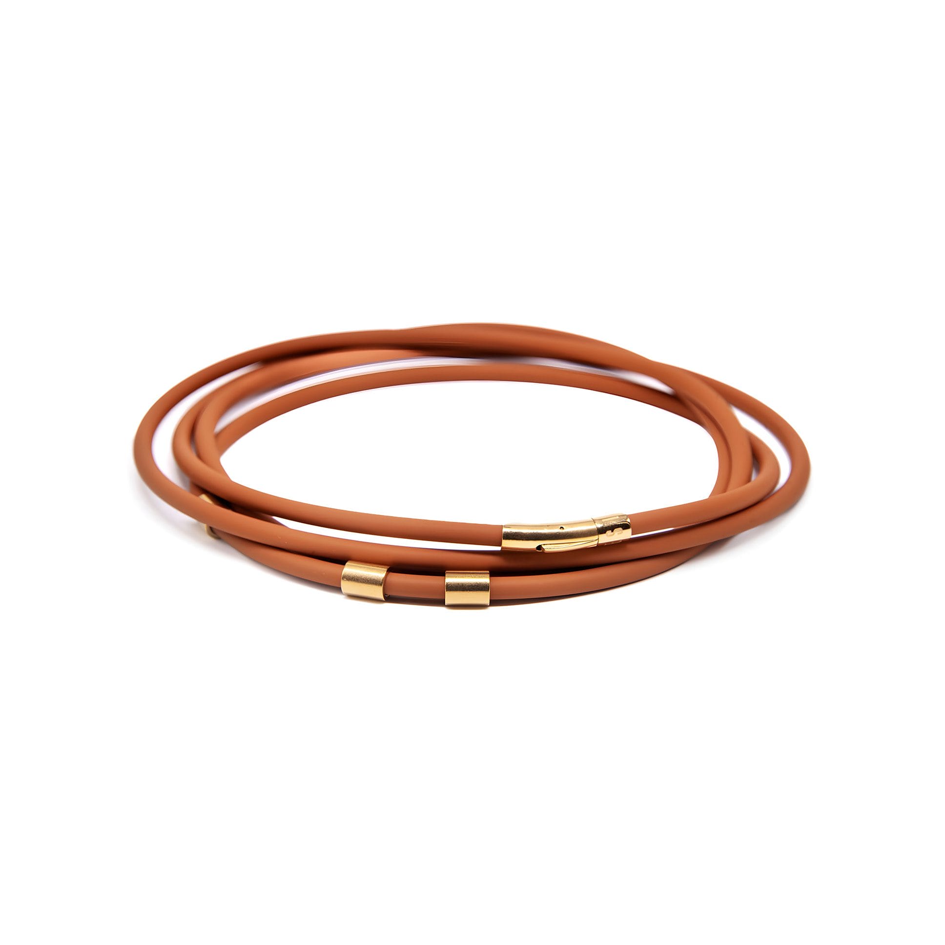 brownmulti03 Multifunctional Silicone Belt with golden clasp - Image 1
