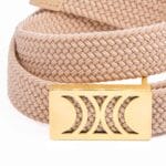 Cream Elastic RB belt with golden buckle - Image 6