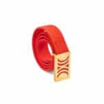 Red Elastic RB belt with golden buckle - Image 5