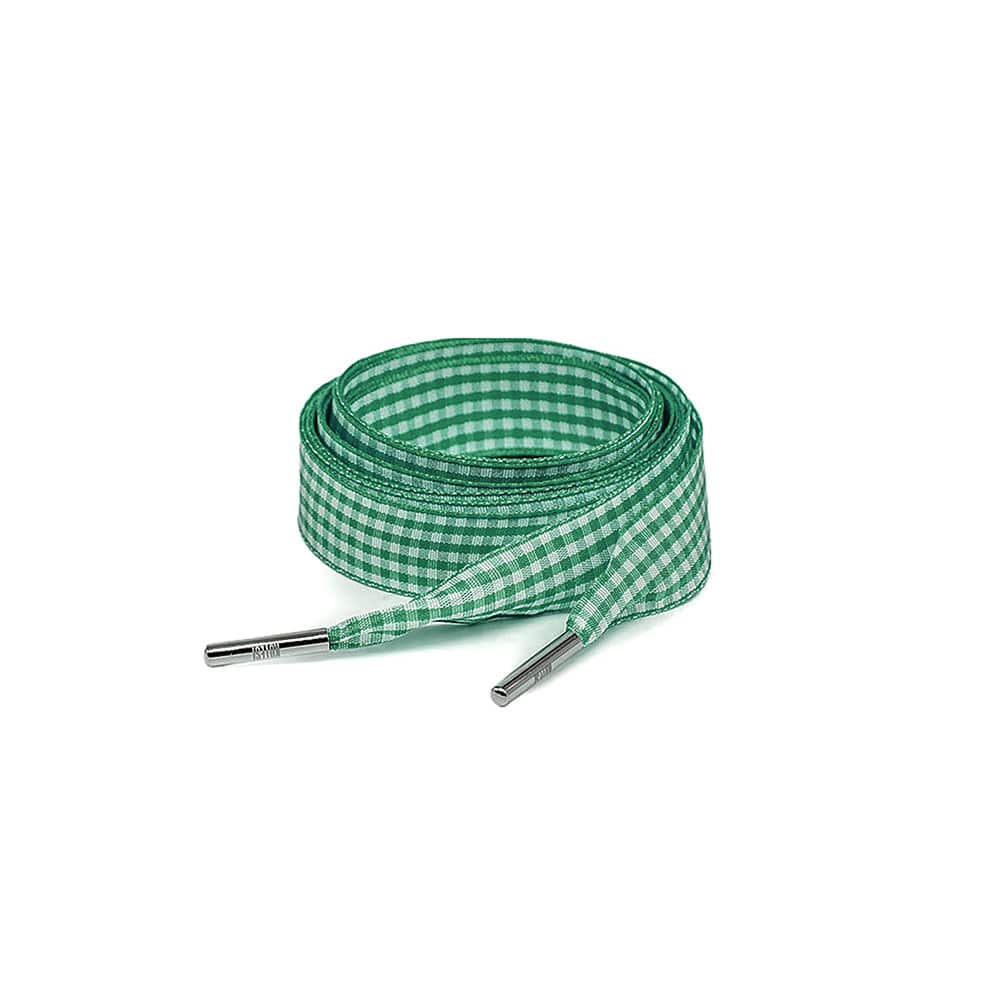 greenstripes006 Green Checkered Shoelace - Image 1