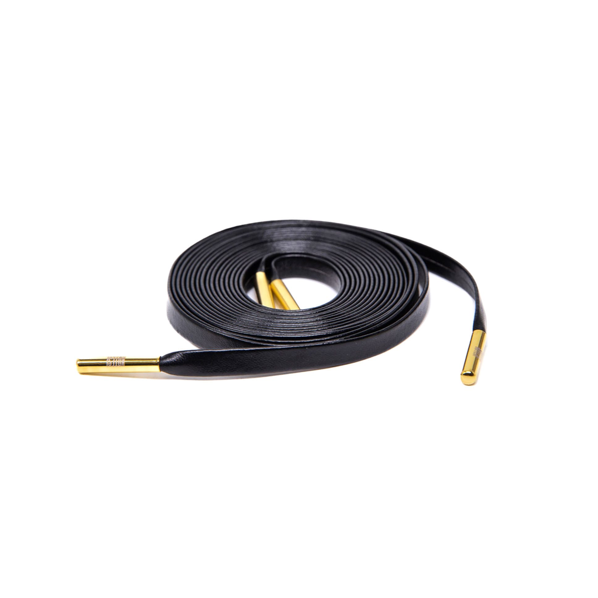 leatherlaceblack001 Black Leather Shoelace - Image 1