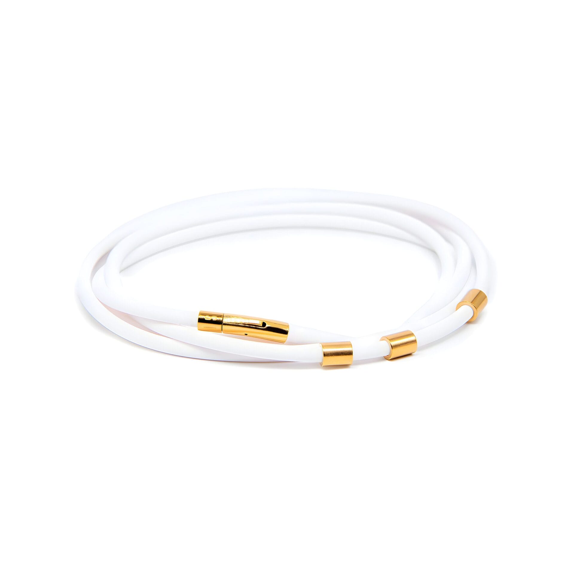 multiwhite04 Multifunctional Silicone Belt with golden clasp - Image 1