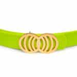 Neon Yellow Infinity Silicone belt with golden buckle - Image 2