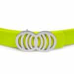 Neon Yellow Infinity Silicone belt with silver buckle - Image 2