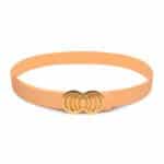 Peach Infinity Silicone belt with golden buckle