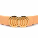 Peach Infinity Silicone belt with golden buckle - Image 2