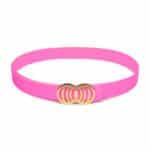 Pink Infinity Silicone belt with golden buckle