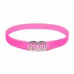 Pink Infinity Silicone belt with silver buckle