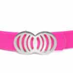 Pink Infinity Silicone belt with silver buckle - Image 2