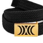 Black Elastic RB belt with golden buckle - Image 6