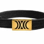 Black Elastic RB belt with golden buckle - Image 3