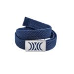 Navy Elastic RB belt with silver buckle