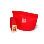 Red Elastic RB belt with golden buckle - Image 2