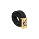 Black Elastic RB belt with golden buckle - Image 5