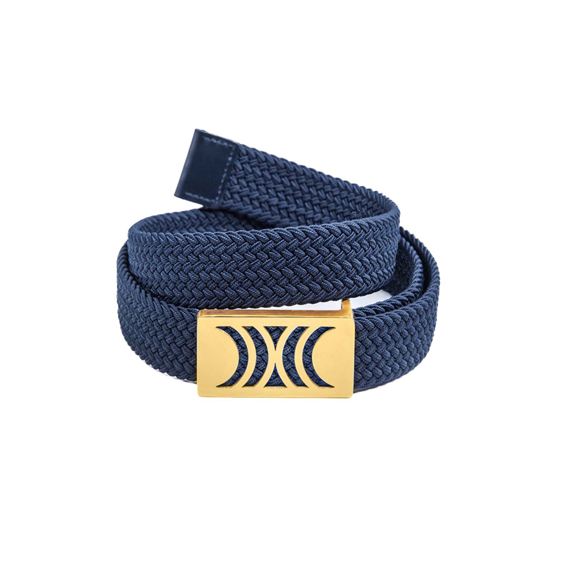 rbgoldnavy007 Navy Elastic RB belt with golden buckle - Image 1