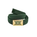 Green Elastic RB belt with golden buckle