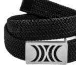 Black Elastic RB belt with silver buckle - Image 6