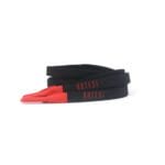 Black Silicone Shoelace with Red tips