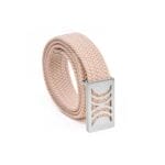 Cream Elastic RB belt with silver buckle - Image 5