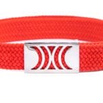 Red Elastic RB belt with silver buckle - Image 3