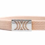 Cream Elastic RB belt with silver buckle - Image 3