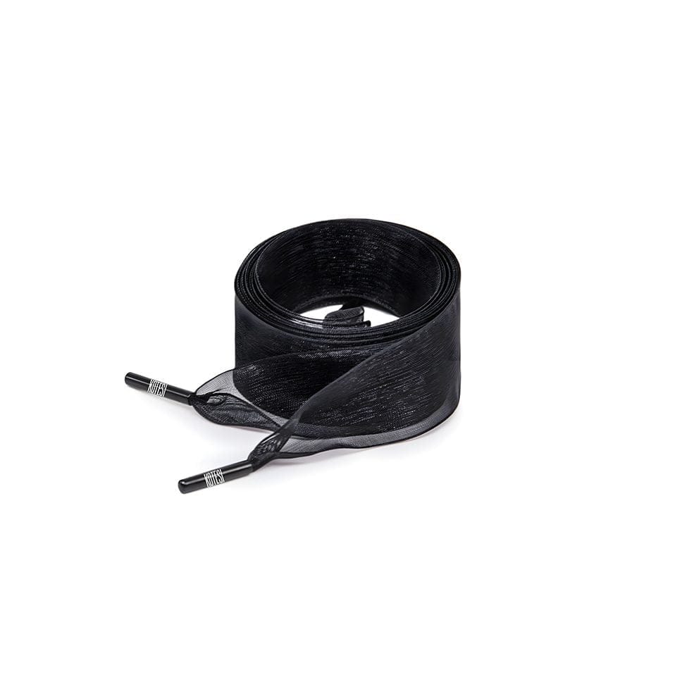 transparentblack01 Black Organza Ribbon Shoelace - Image 1