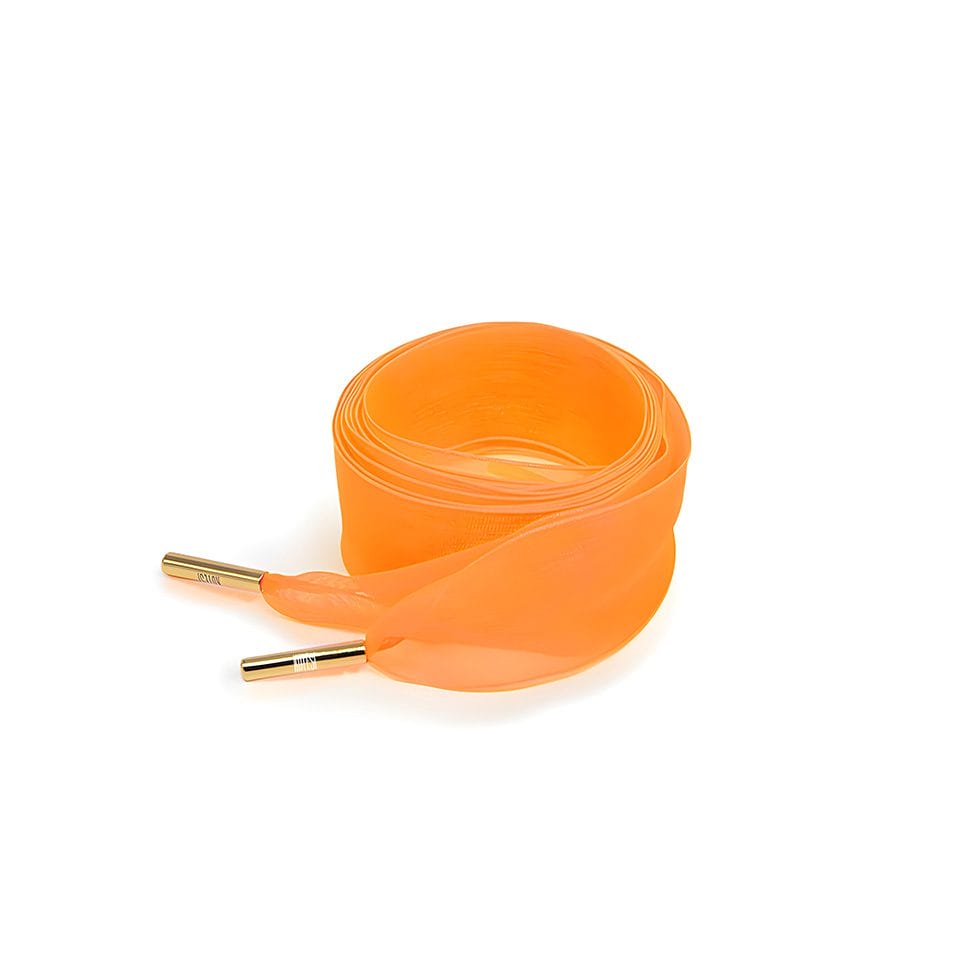 transparentorange01 Orange Organza Ribbon Shoelace - Image 1