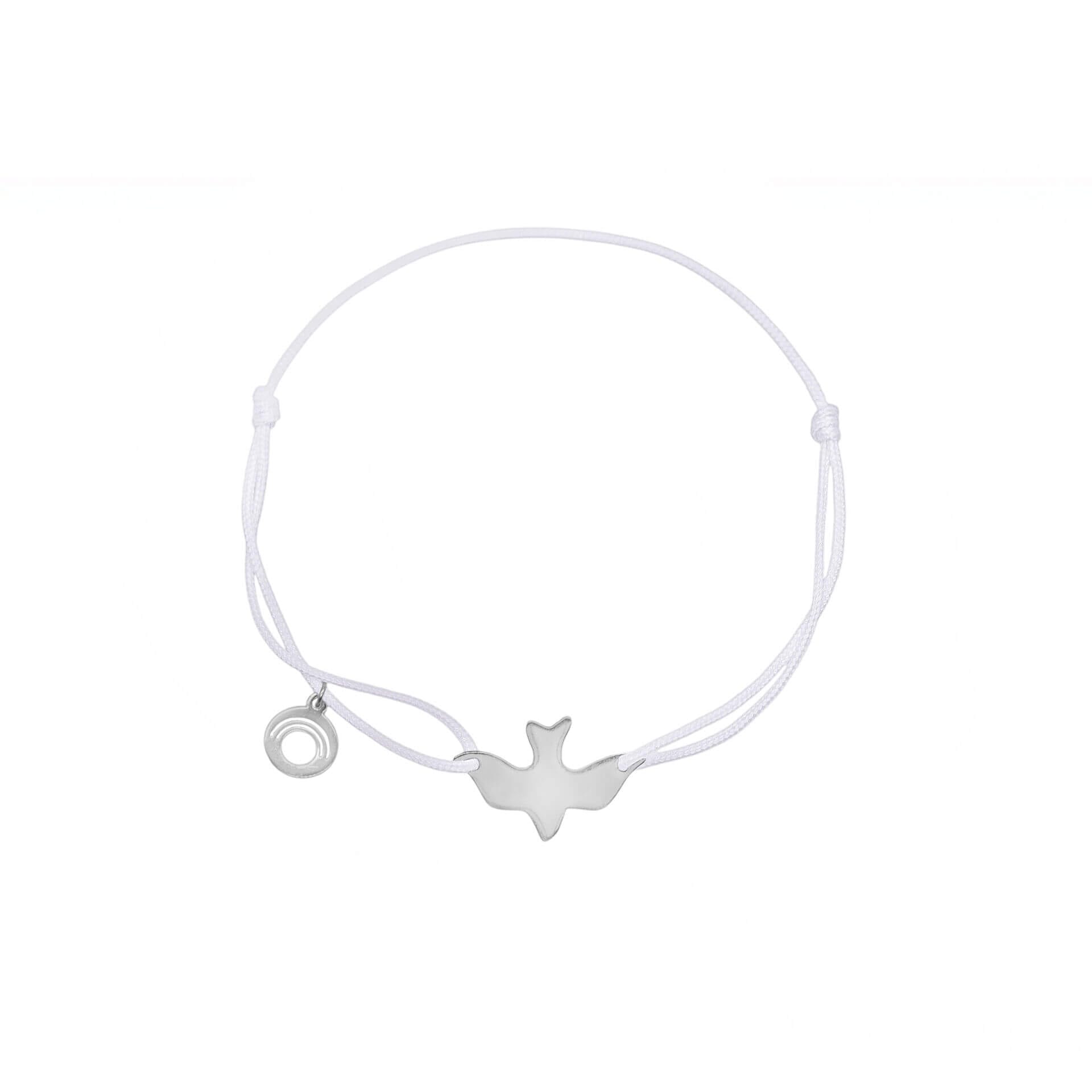 bird silver1 MIMO Bracelet with Peace Whisper Symbol - Silver - Image 1